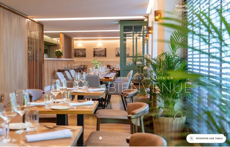 Page d'accueil du site d'origine du restaurant gastronomique