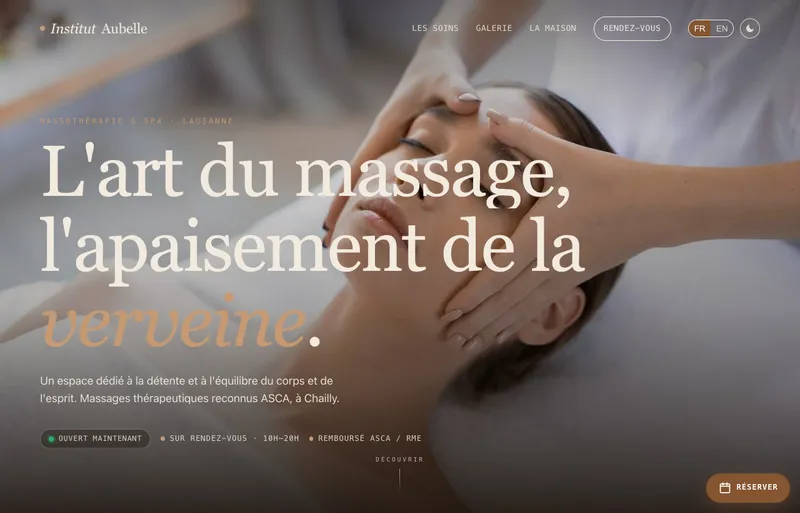Page d'accueil du site reconstruit du spa